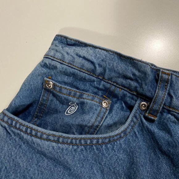 Stussy 100% Cotton Medium Wash Baggy Fit Big Ol' Jeans blue men's size 36x31 - Picture 3 of 12